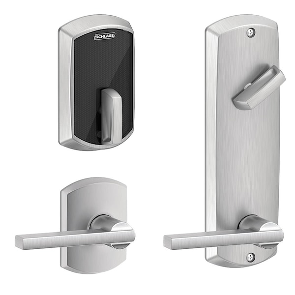Grade 2 Electric Deadbolt Lock, Includes Touchless, Bluetooth Smart Reader, Keyless, No Cylinder Ove